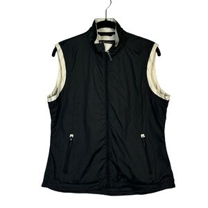 Storm Pack Women’s Golf Black & Cream Zip Up Windbreaker Vest Size Medium